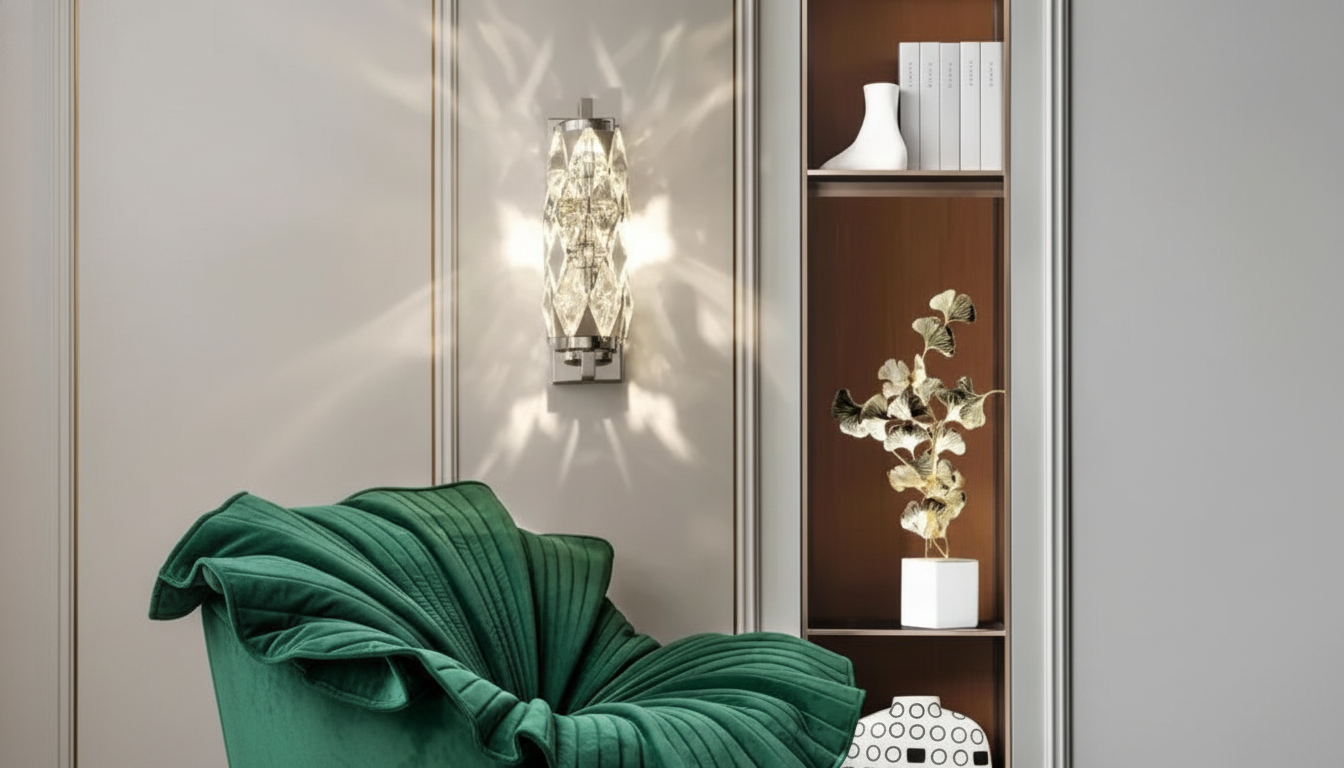 Crystal & Glass LED Wall Chandelier for Hotel-Chic Glow