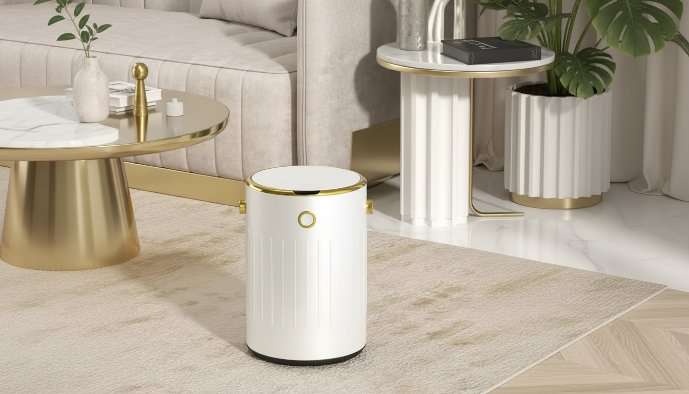 9L Touchless Sensor Trash Can: Sleek Metal Bin