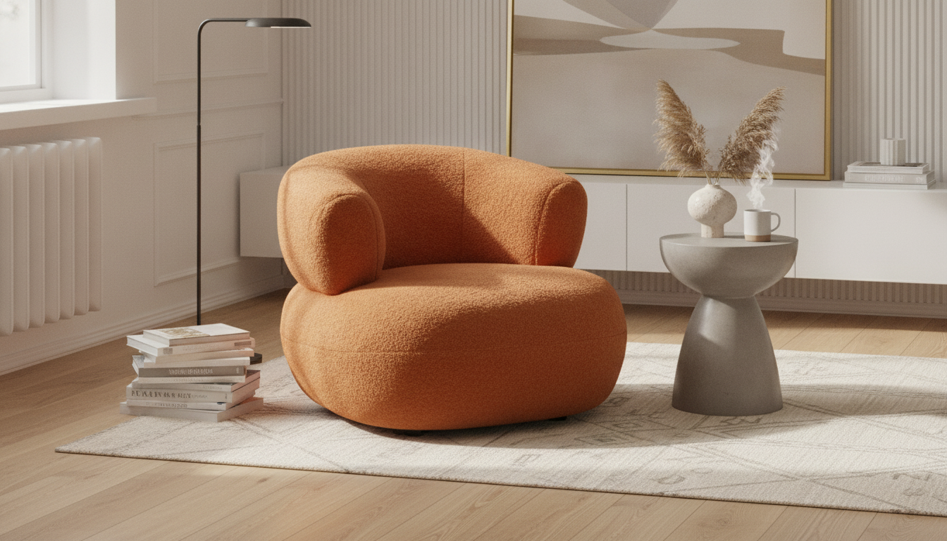 Modern Velvet U-Shaped Accent Chair: Luxe Comfort